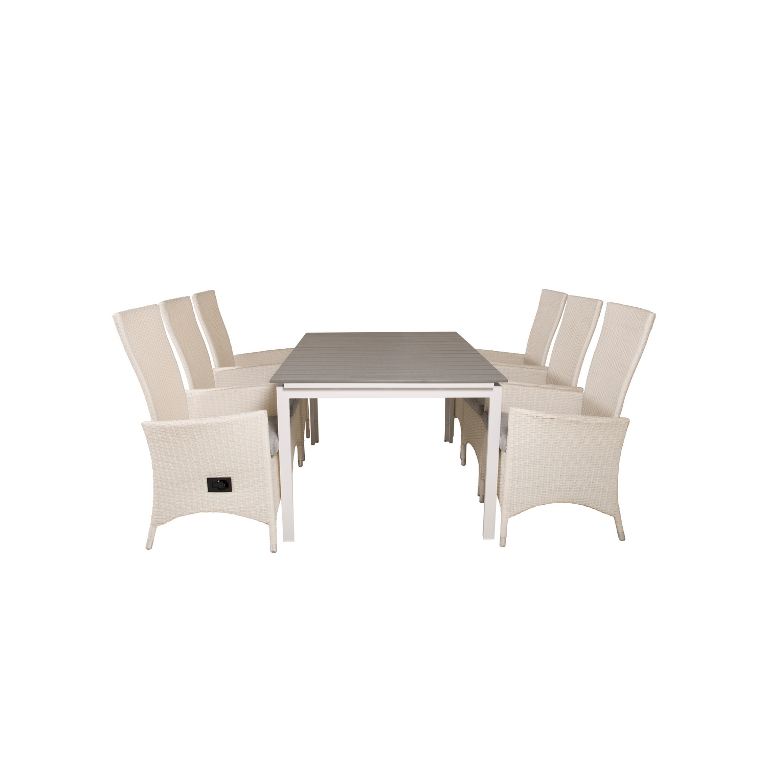 Spisegruppe Venture Home Lova 160/240 med 6 Pishi Stoler
