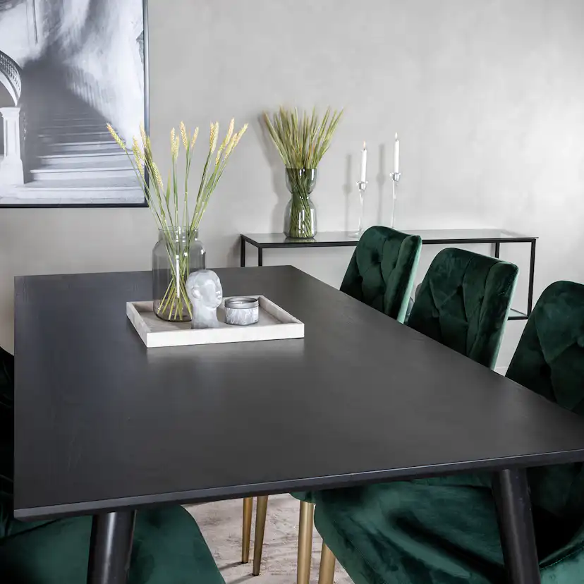 Spisegruppe Venture Home Dipp med 6 Velvet Deluxe Fløyel Stoler