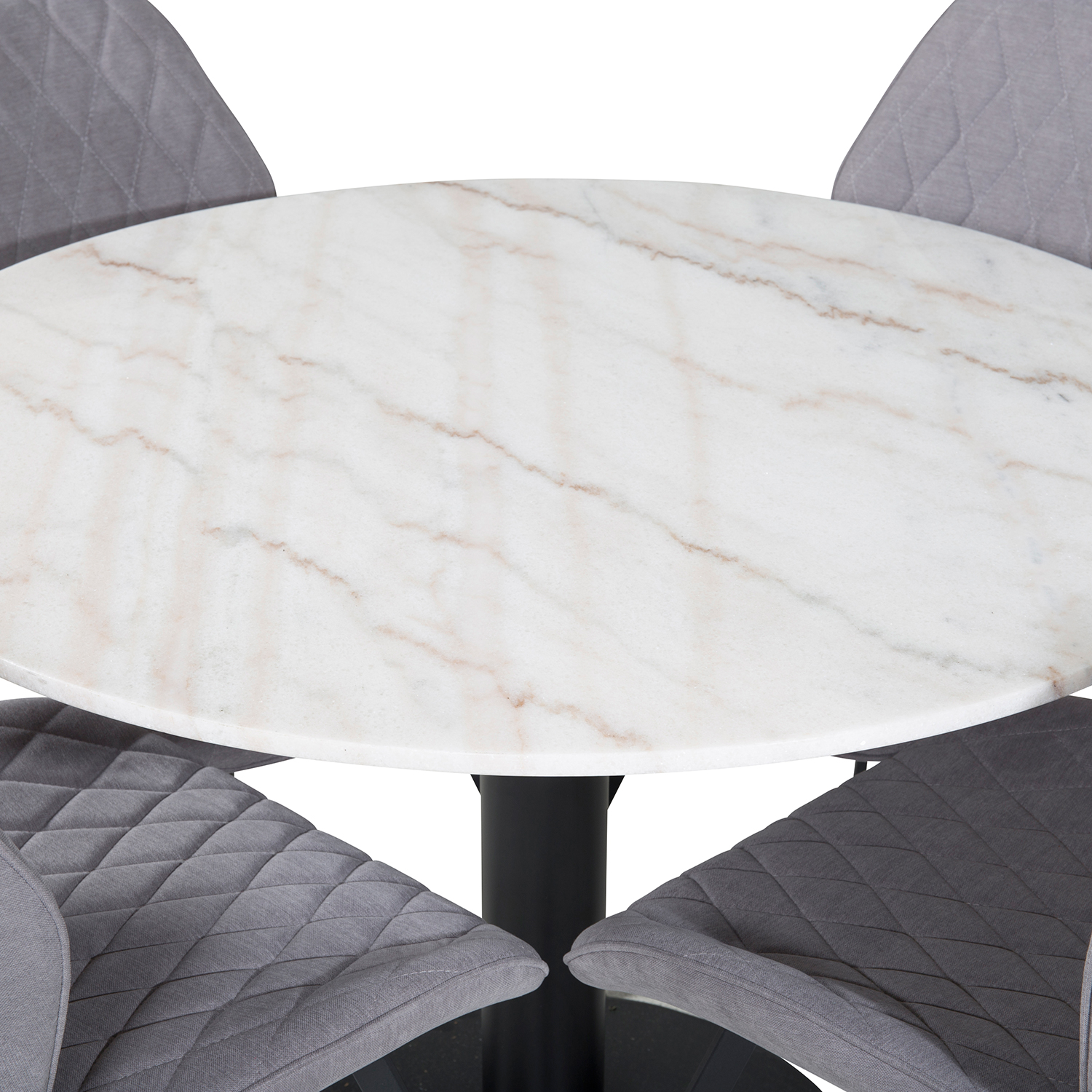 Spisegruppe Venture Home Estelle med 4 Geneva Stoler Polyester