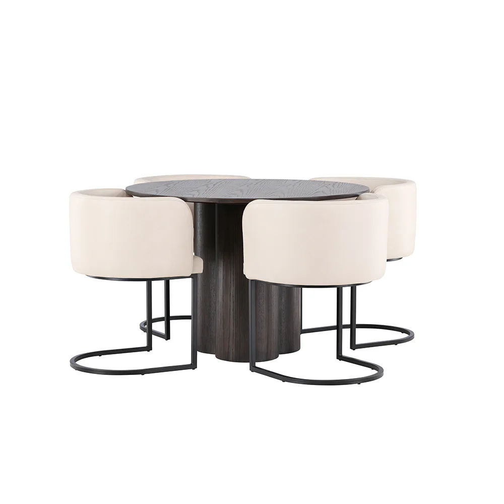 Spisegruppe Venture Home Olivia Ø 110 cm med 4 Simrishamn Stoler