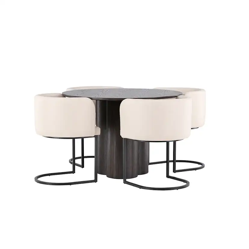 Spisegruppe Venture Home Olivia Ø 110 cm med 4 Simrishamn Stoler