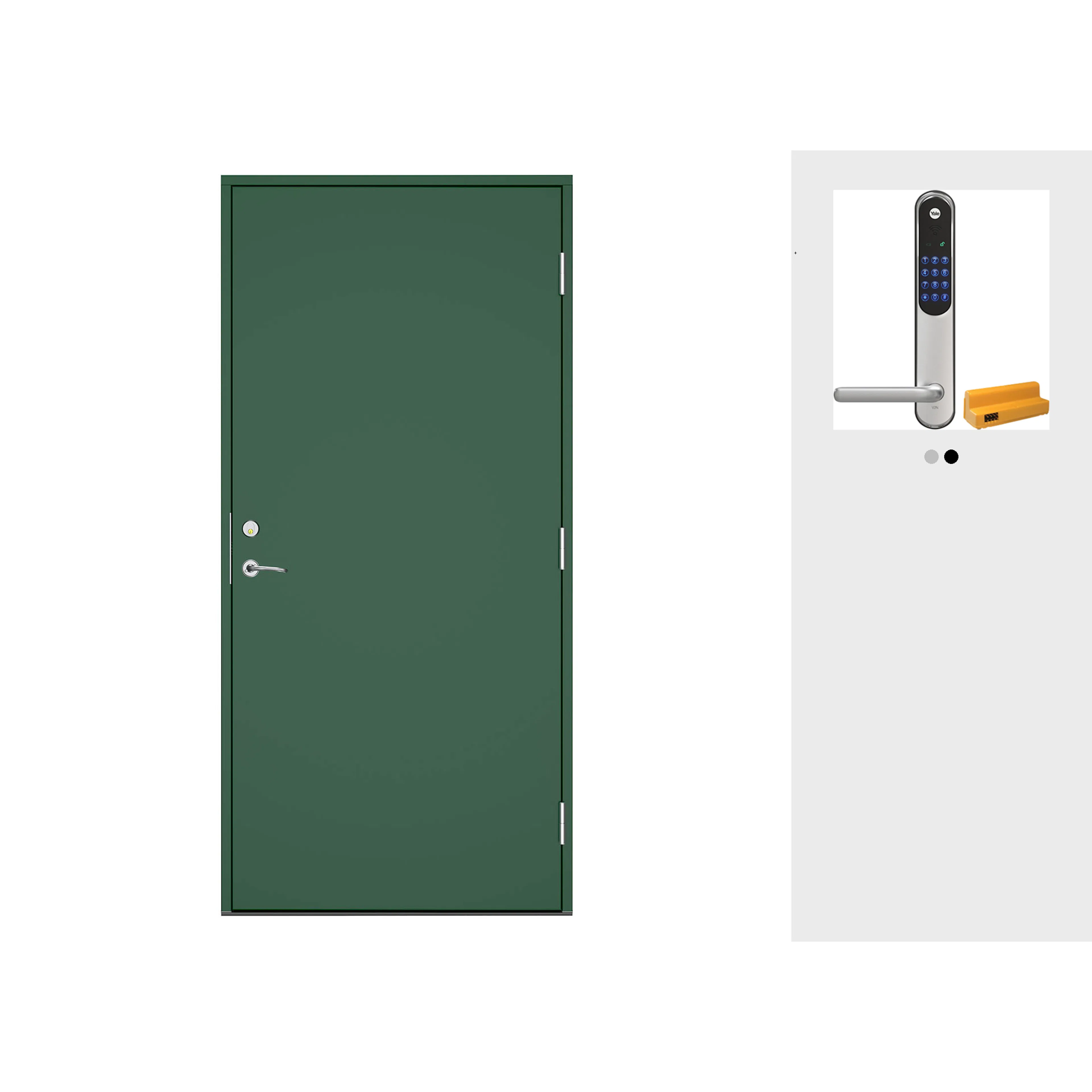YD Clever-Line+ Muddus 10x20-S-6020-G10Y, V og Yale Entrus Sort NCS-6020-G10Y Grønn 10x20, Venstre