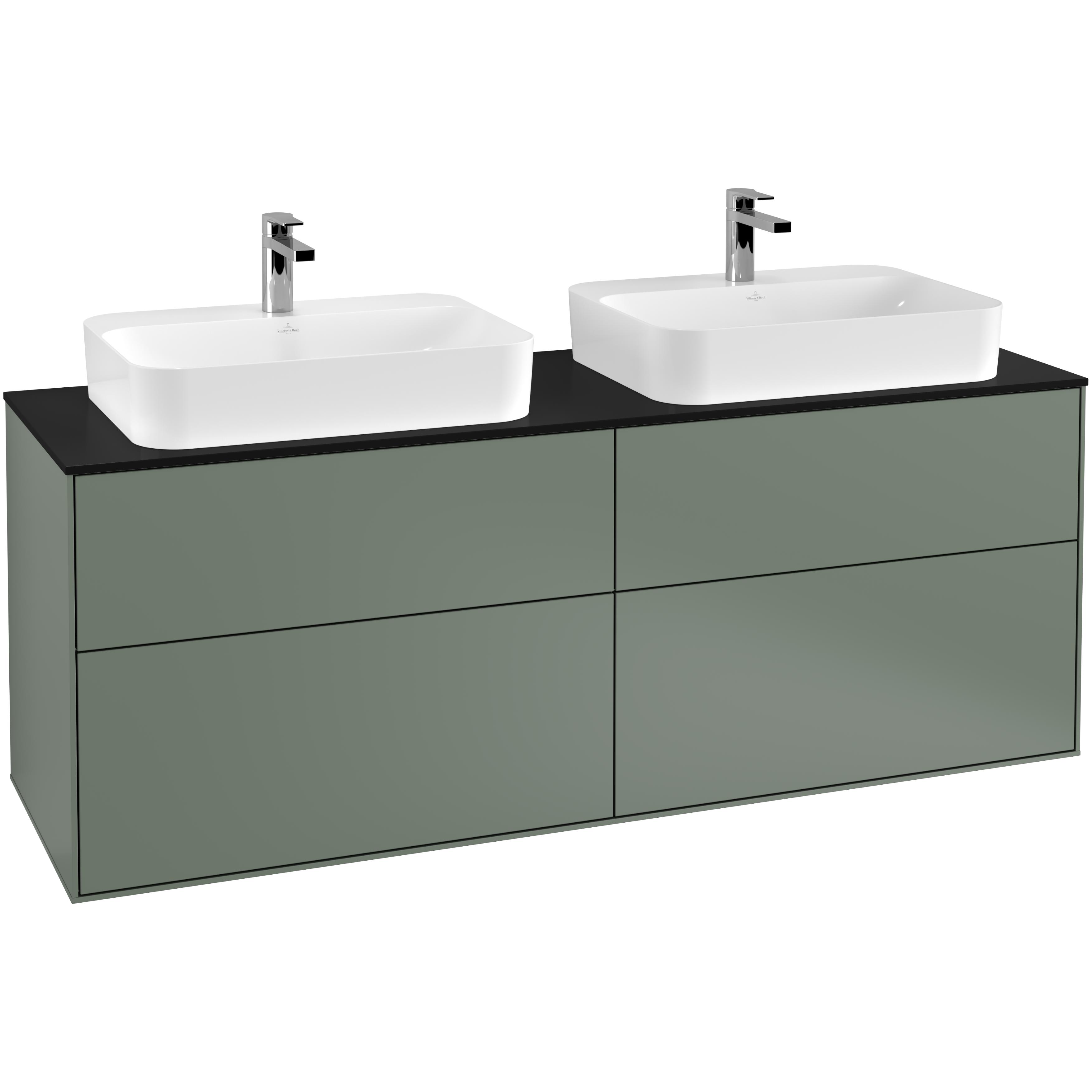 Tvättställsskåp Villeroy & Boch Finion med 4 Lådor och Bänkskiva för Två Ytmonterade Tvättställ