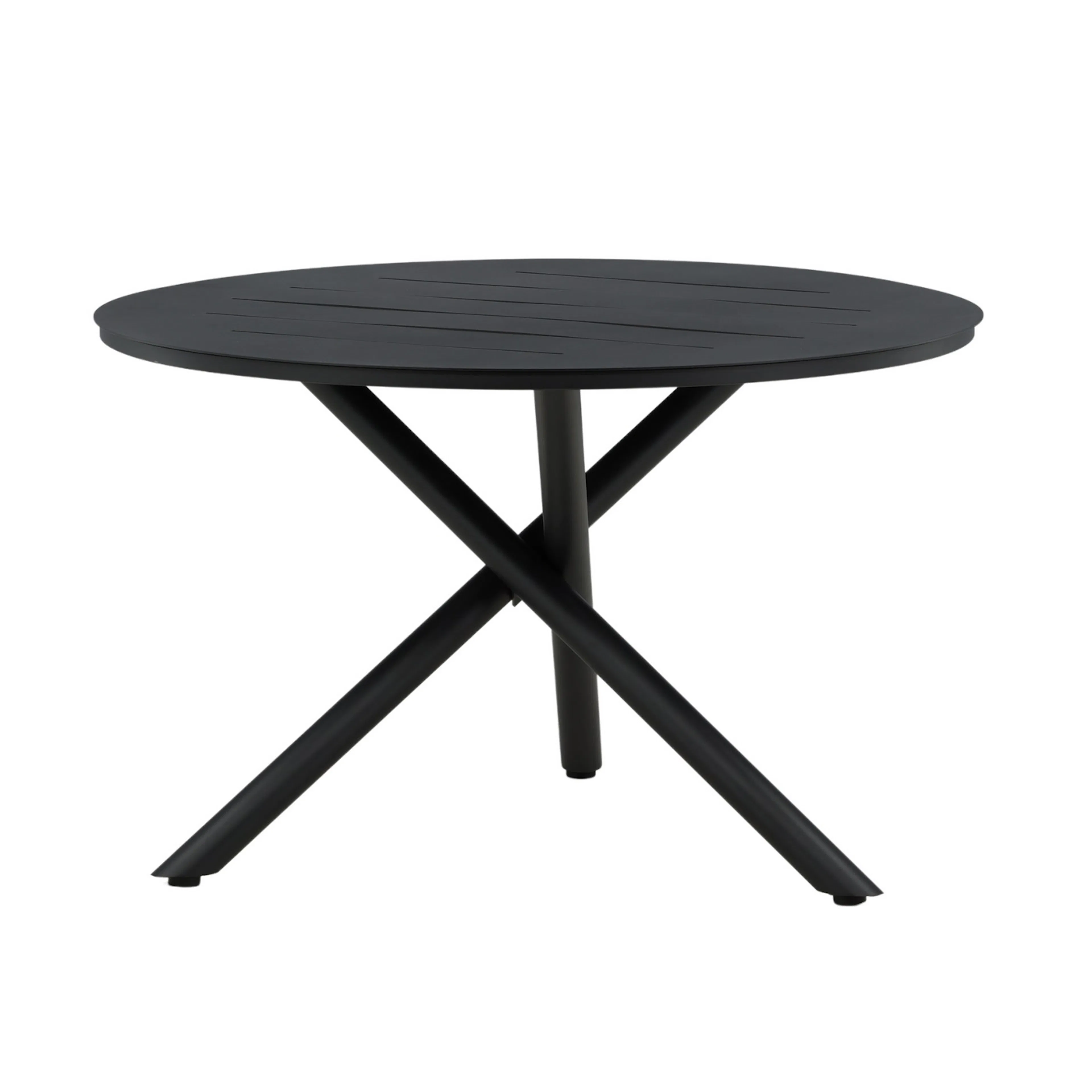 Alma Dining Table - Black Alu - ø120cm Sort