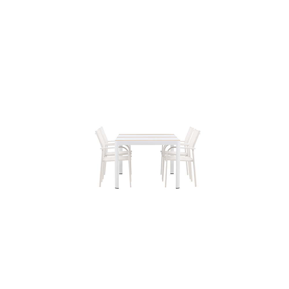 Spisegruppe Venture Home Togo med 4 Santorini Stoler