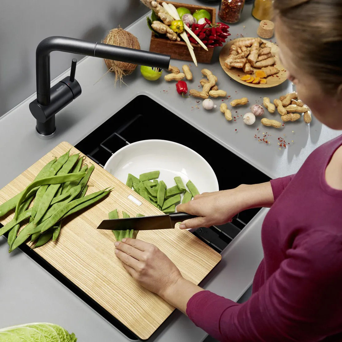 BLANCO ETAGON 500-U SILGRANIT® INFINO - SVART Sort