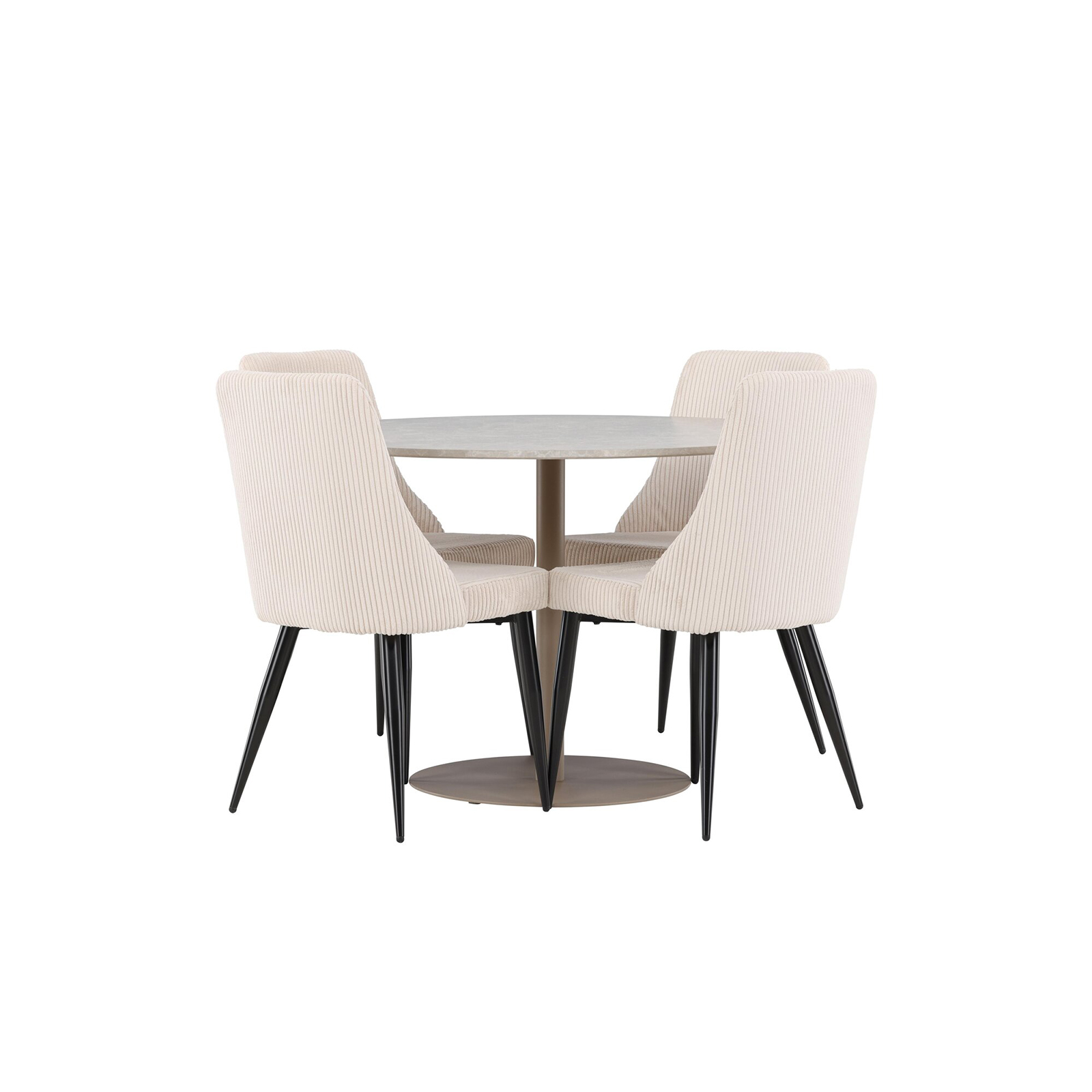 Spisegruppe Venture Home Lycke Ø110 med 4 stk Leone Stoler