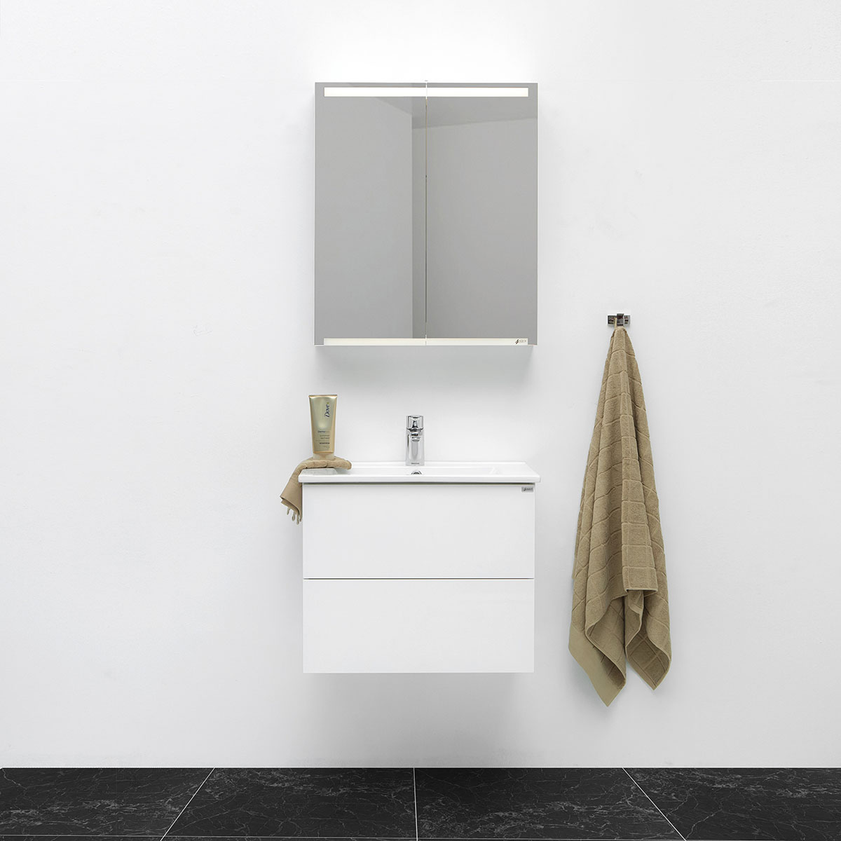 Tvättställsskåp 4AQUA Slim Med 2 Lådor