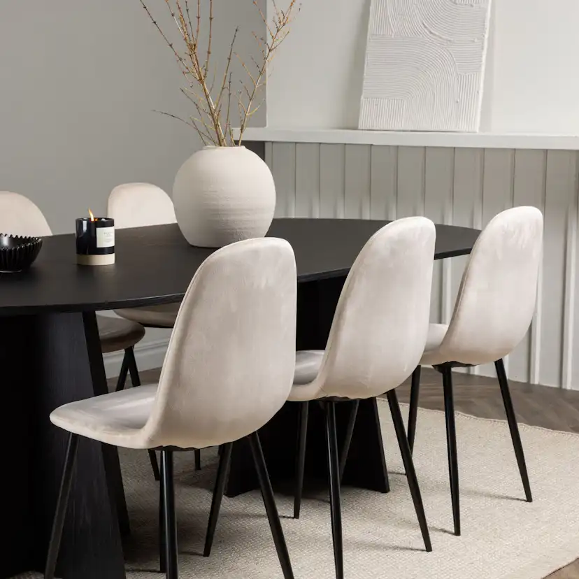 Spisegruppe Venture Home Bootcut Oval med 6 Polar Fløyel Stoler