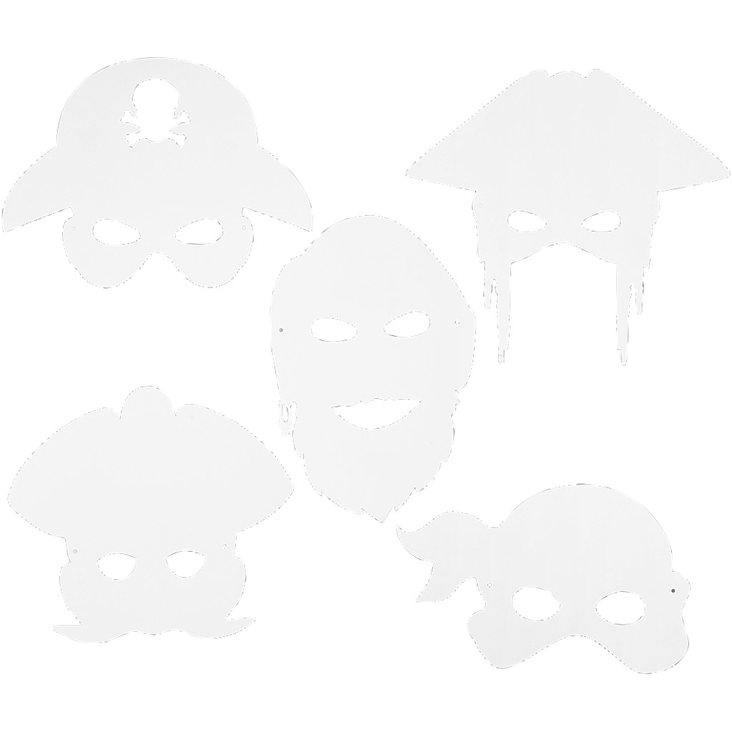 Piratmasker Creativ Company Hvite 16 Stk/1 Pk