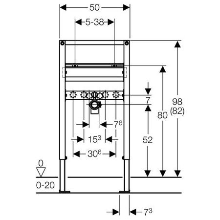 Servantsfixtur Geberit Duofix 82-98 cm