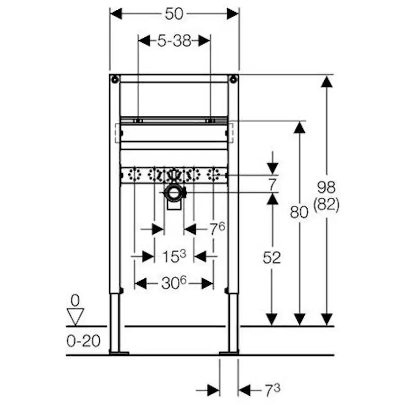 Servantsfixtur Geberit Duofix 82-98 cm