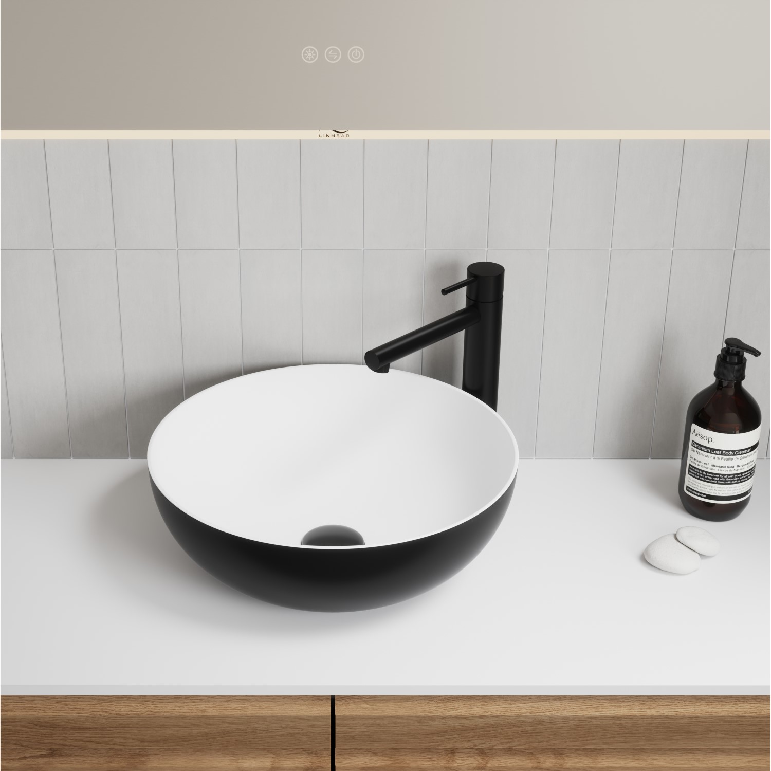 Toppservant Linn Bad Toke Ø40 cm
