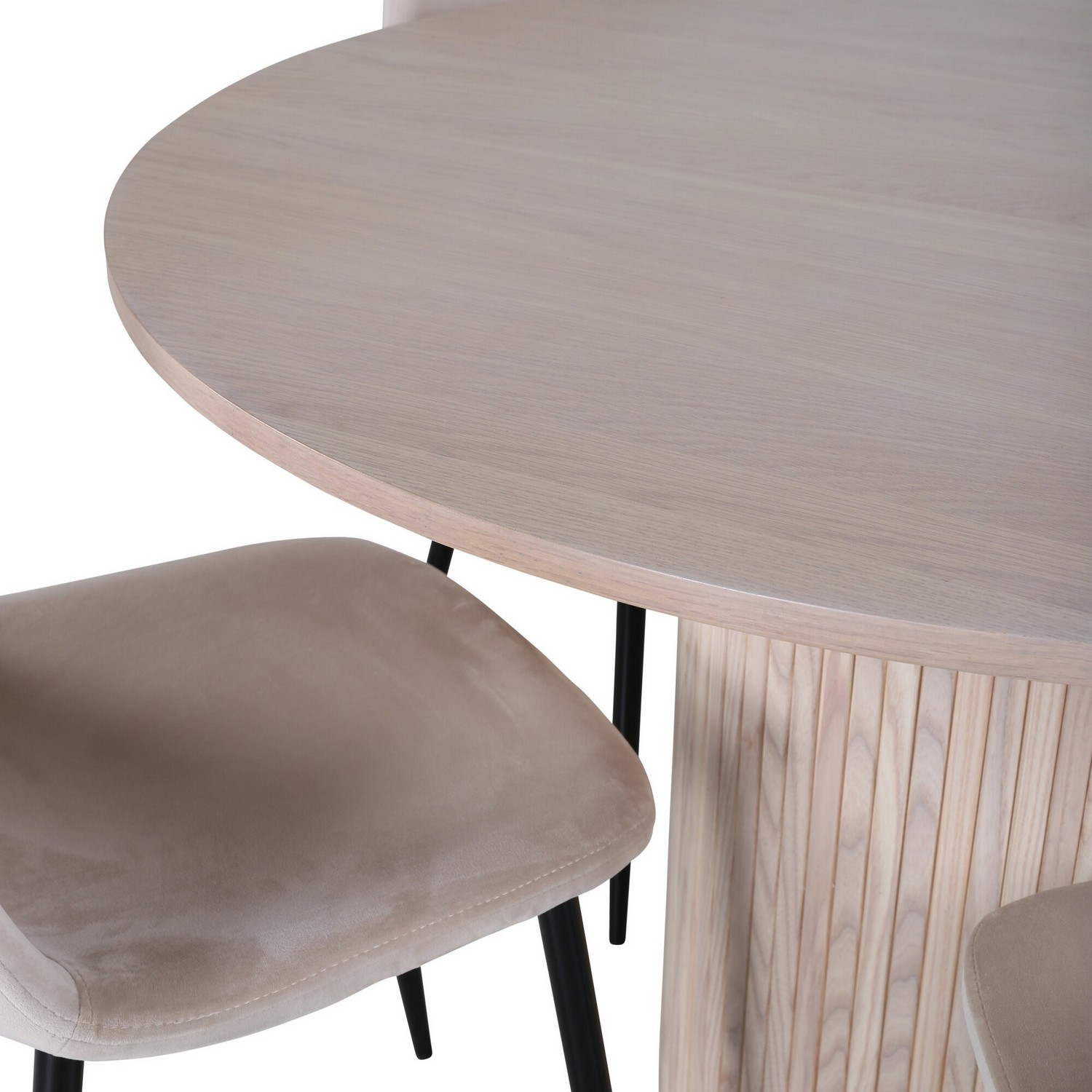 Spisegruppe Venture Home Bianca Rund Benhvit med 4 Pobbie Stoler