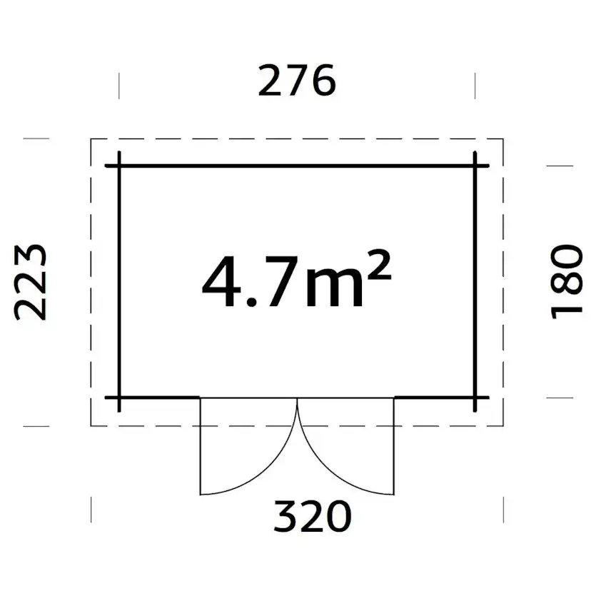 Hytte Palmako Alice 5,0 m2 (inv. 4,7 m2)