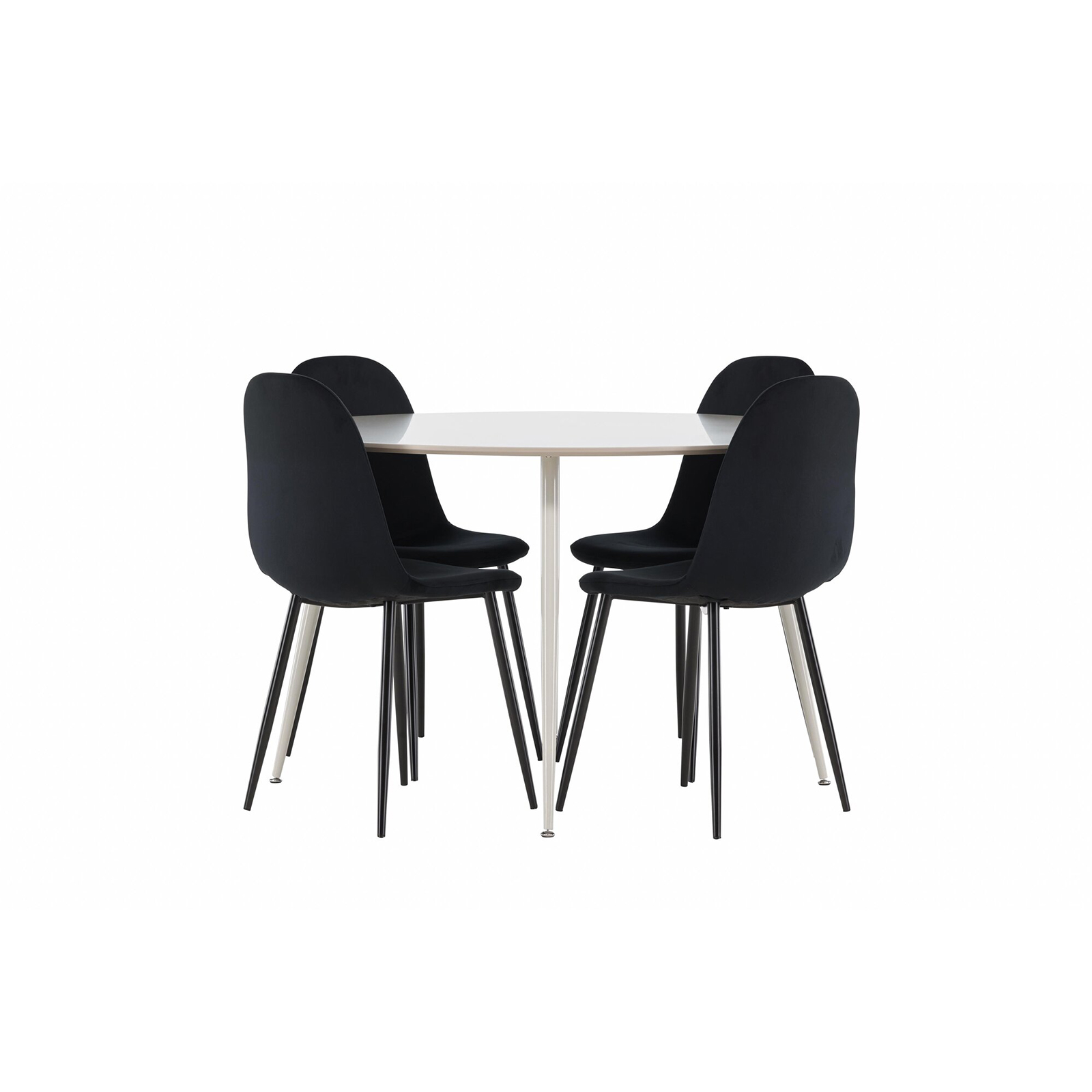 Spisegruppe Venture Home Plaza Ø120 med 4 stk Polar Stoler Fløyel