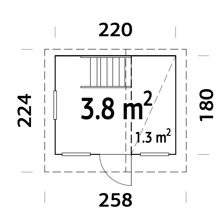 Lekehus Palmako Tom 3,8 m2 med Takshingel