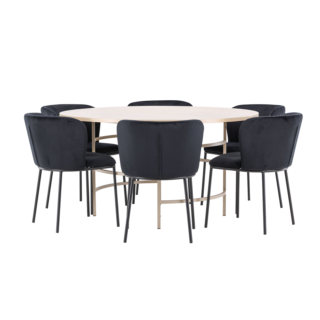 Spisegruppe Venture Home Copenhagen Ø140 cm med 6st Edina Spisestoler