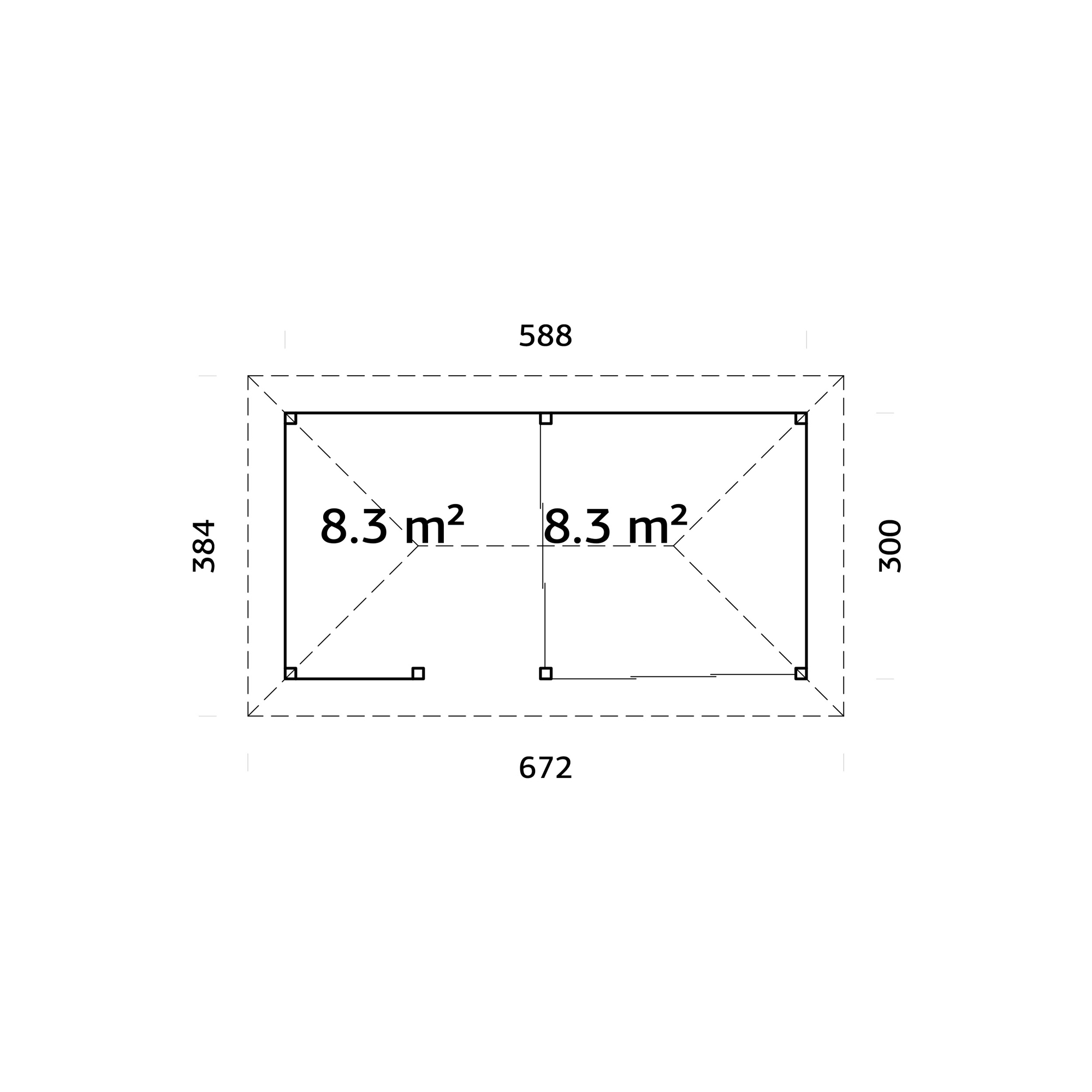 Hagestue Palmako Bianca 16,6 m2 Sett 207 Slide