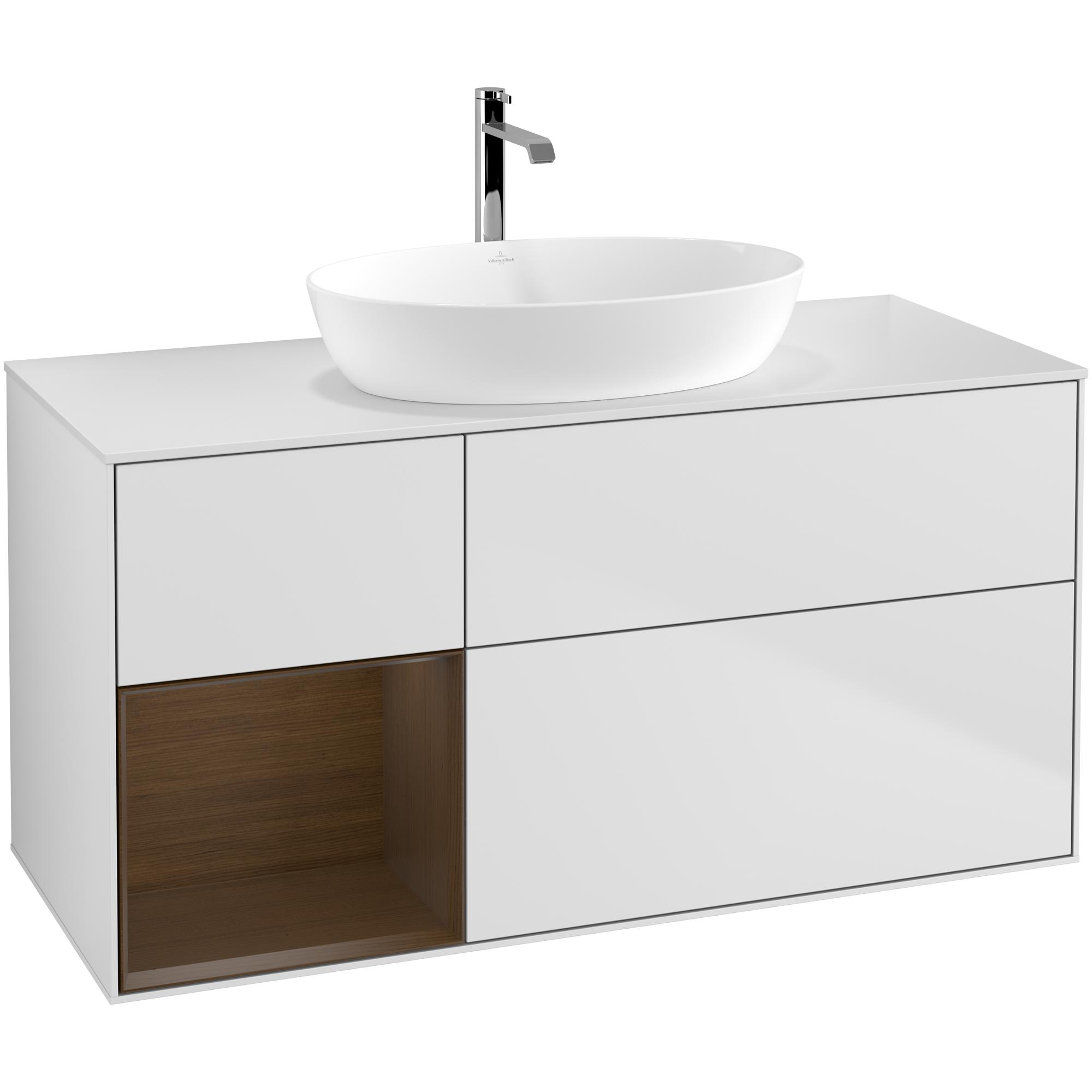 Tvättställsskåp Villeroy & Boch Finion med 3 Lådor Hylla och Bänkskiva för Fristående Tvättställ från Artis & Collaro | badrum - badrumsmobler - tvattstallsskap-och-kommod | KakelKungen