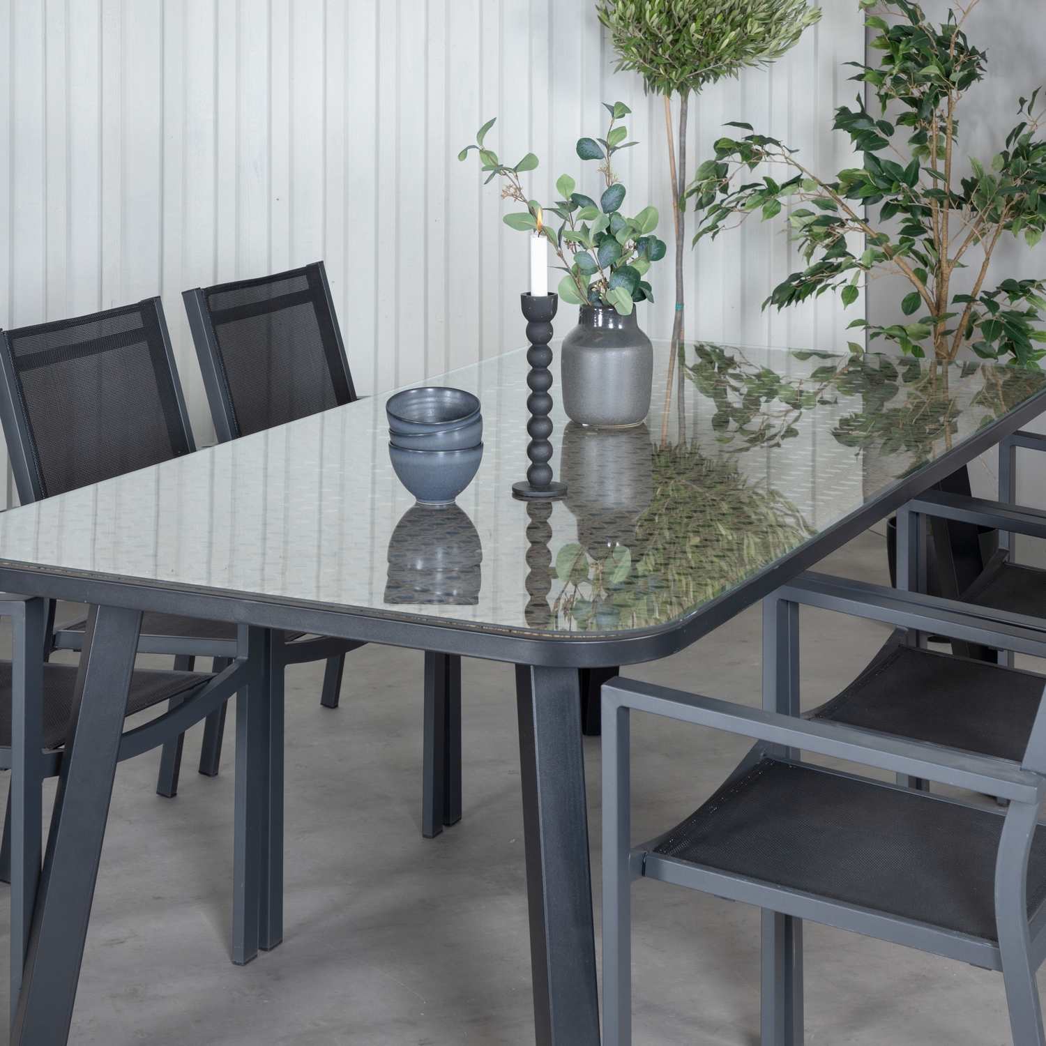 Spisegruppe Venture Home Olle med 6 Curz Stablebare Spisestoler