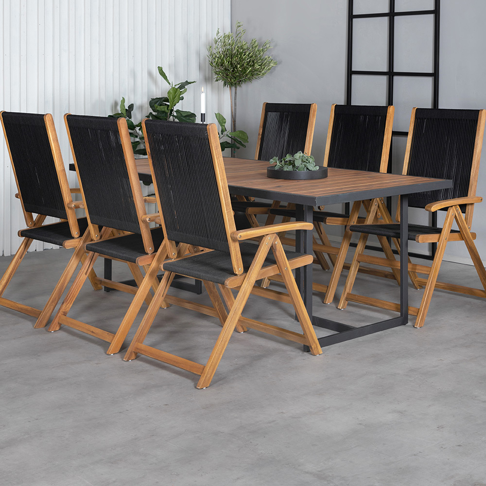 Spisegruppe Venture Home King med 6 Lumi Sammenleggbara Spisestoler