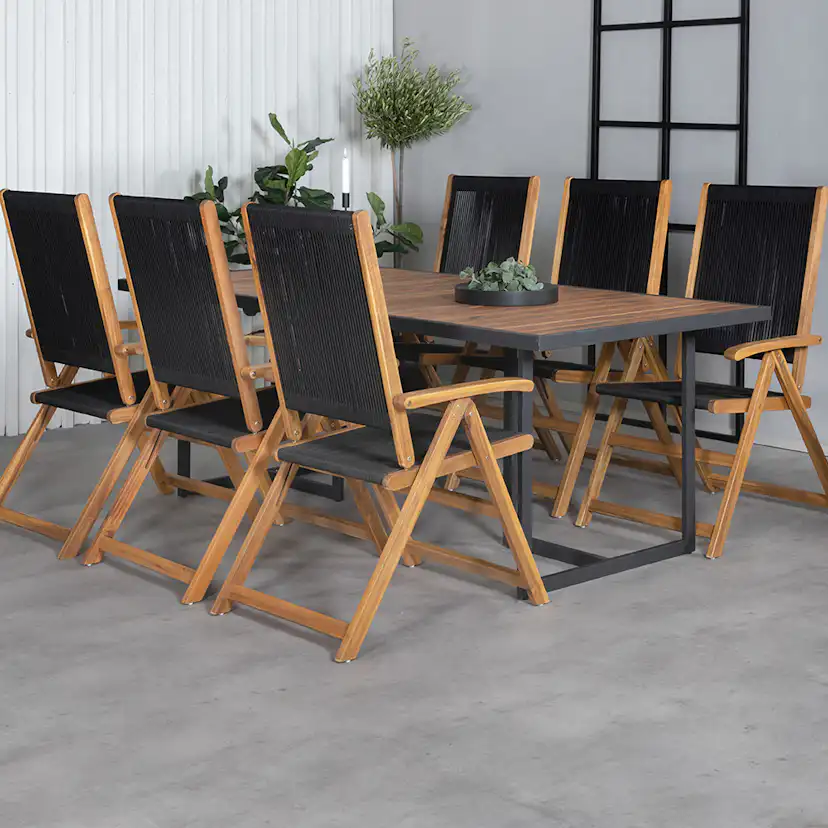 Spisegruppe Venture Home King med 6 Lumi Sammenleggbara Spisestoler