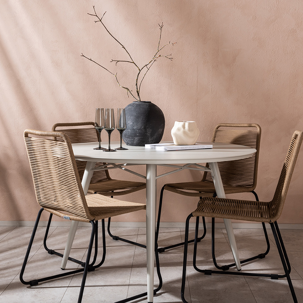 Spisegruppe Venture Home Lina med 4 Black Stoler