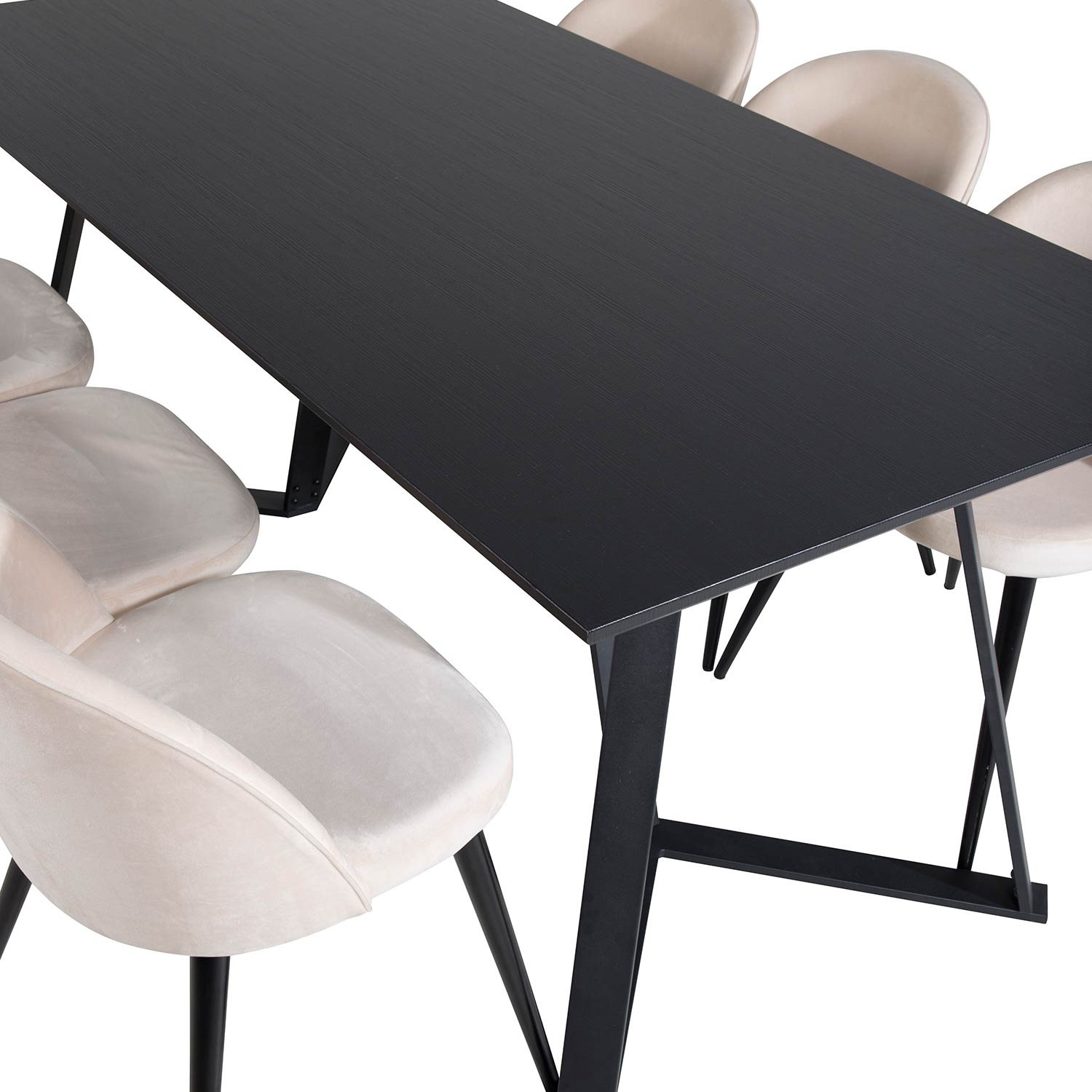 Spisegruppe Venture Home Madde med 6 Valentina Stoler Fløyel