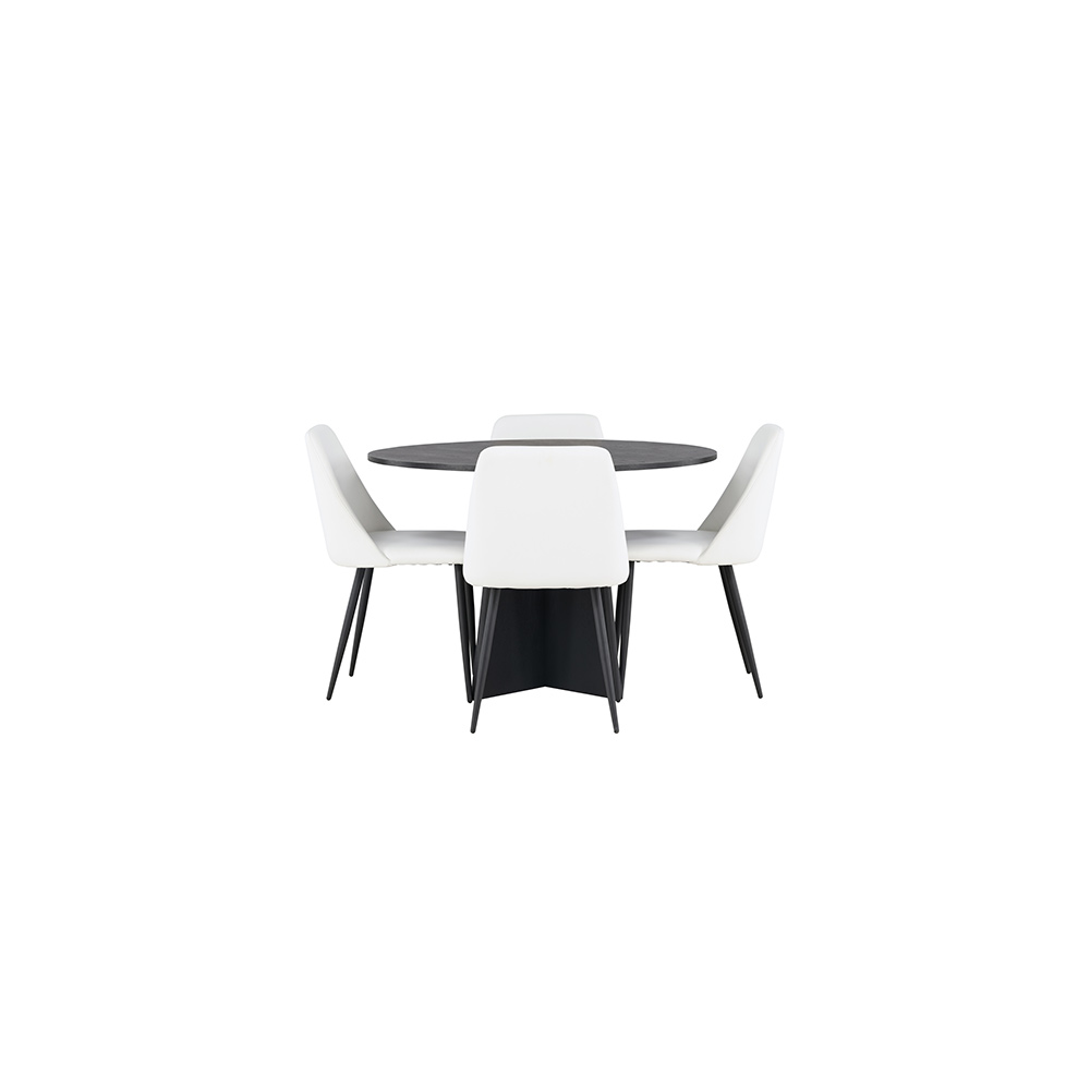 Spisegruppe Venture Home Bootcut Ø110 cm med 4 stk Night Stoler