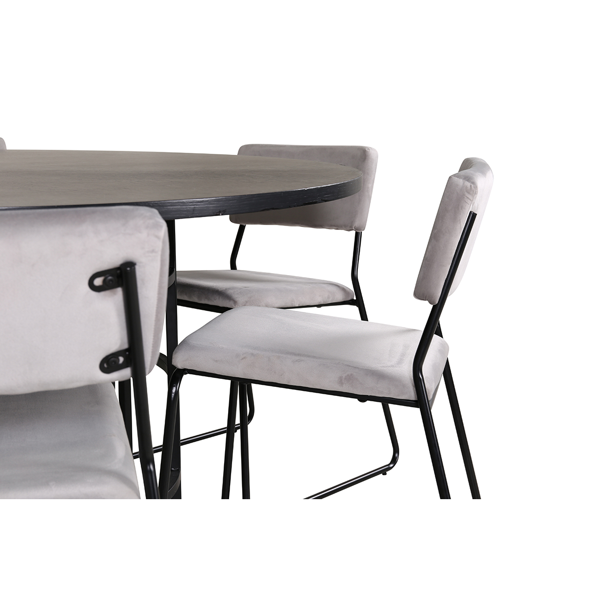 Copenhagen - Dining Table round - Black / Black+Kenth Chair Grå/Sort