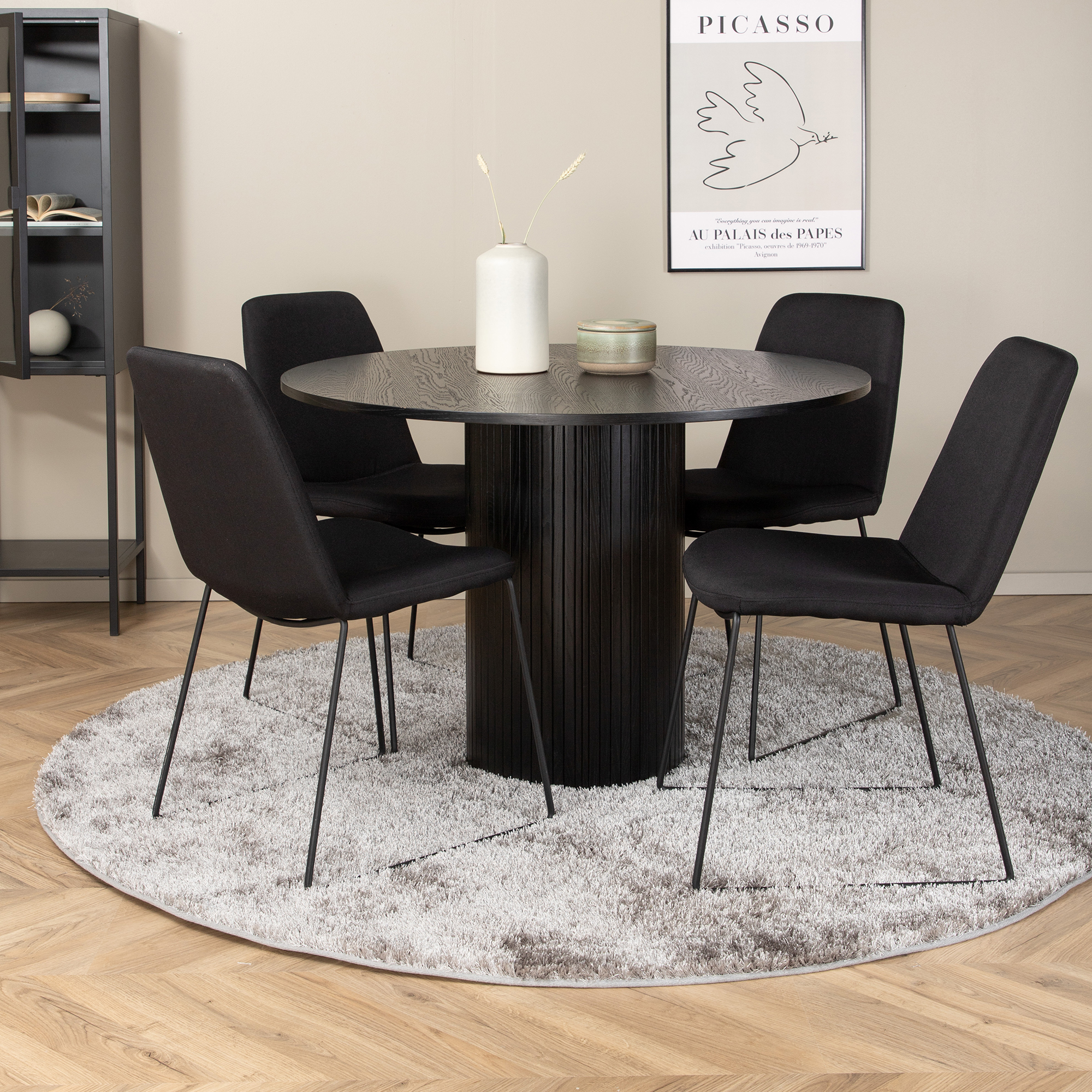 Spisegruppe Venture Home Bianca Rund med 4 Muscot Stoler
