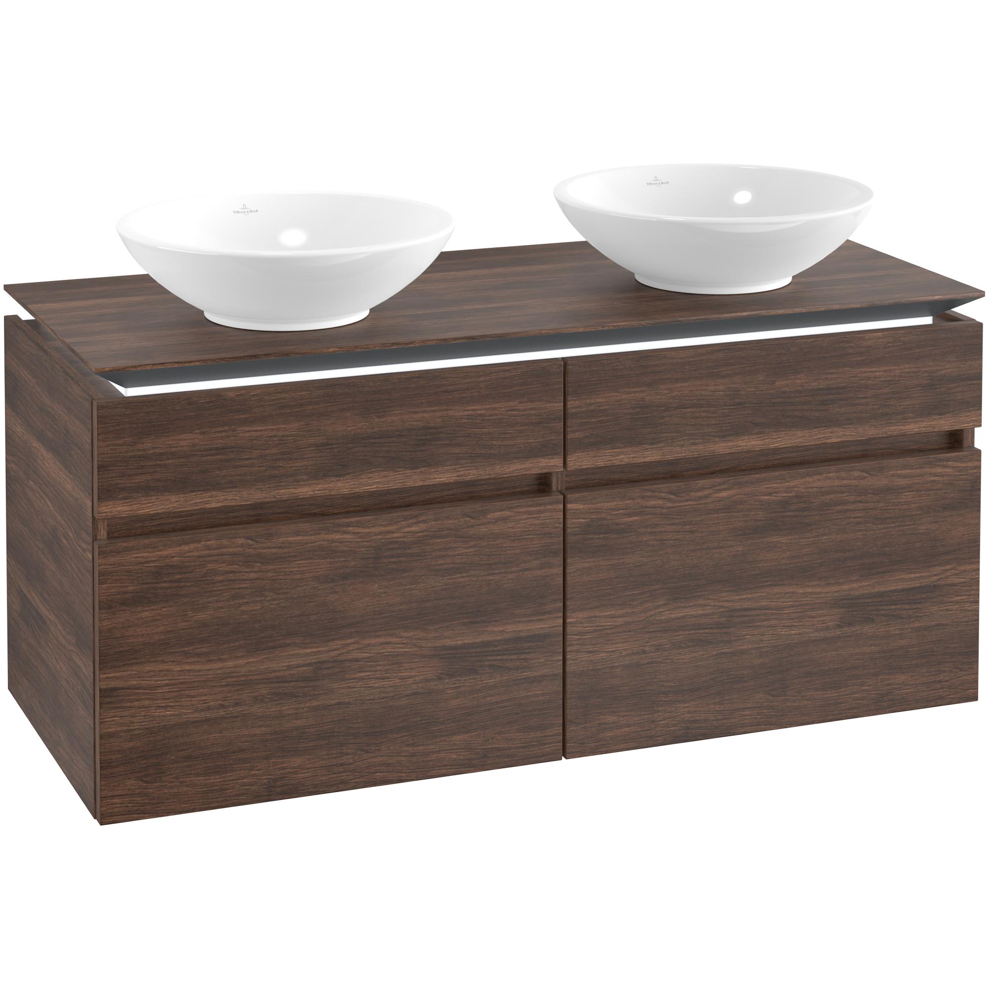 Tvättställsskåp Villeroy & Boch Legato 1200 med 4 Lådor för Två Ytmonterade Tvättställ | badrum - badrumsmobler - tvattstallsskap-och-kommod | KakelKungen