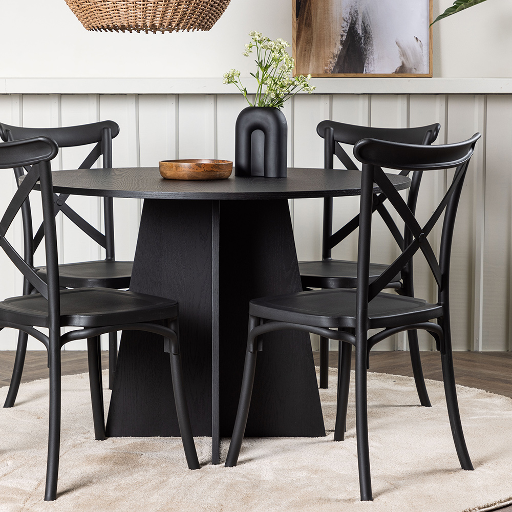 Spisegruppe Venture Home Bootcut Ø110 cm med 4 Crosett Stoler
