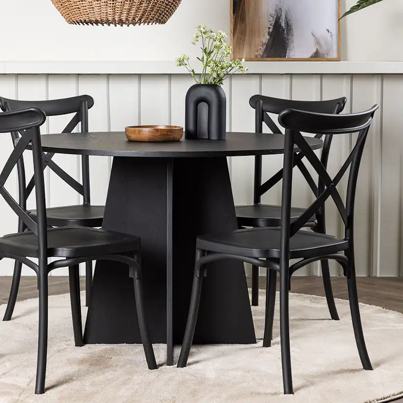 Spisegruppe Venture Home Bootcut Ø110 cm med 4 Crosett Stoler