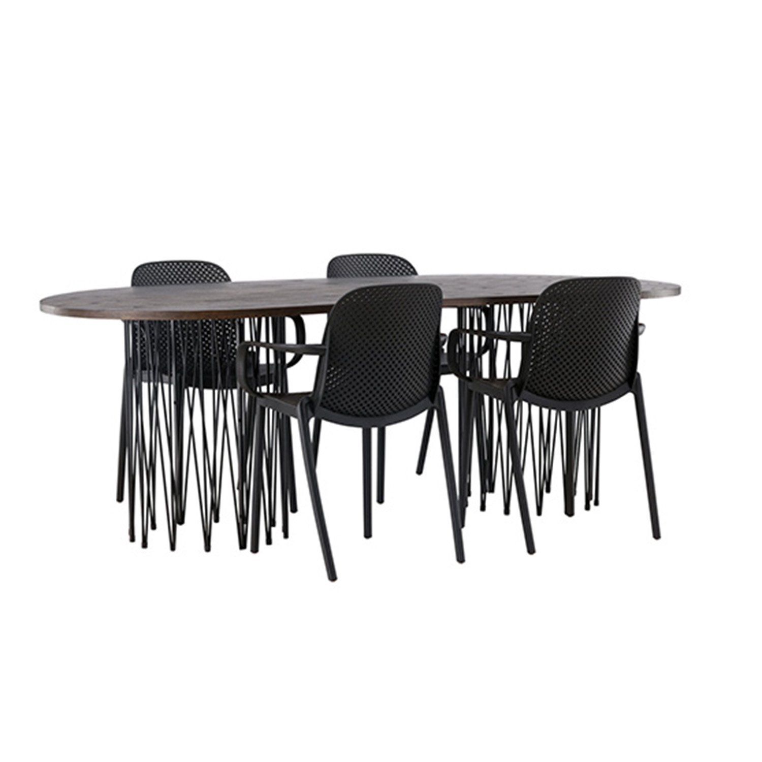 Spisegruppe furniture/fashion Stone med 4 Baltimore Stoler