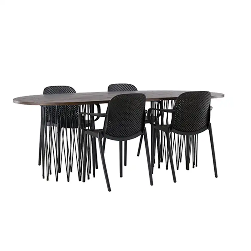 Spisegruppe furniture/fashion Stone med 4 Baltimore Stoler