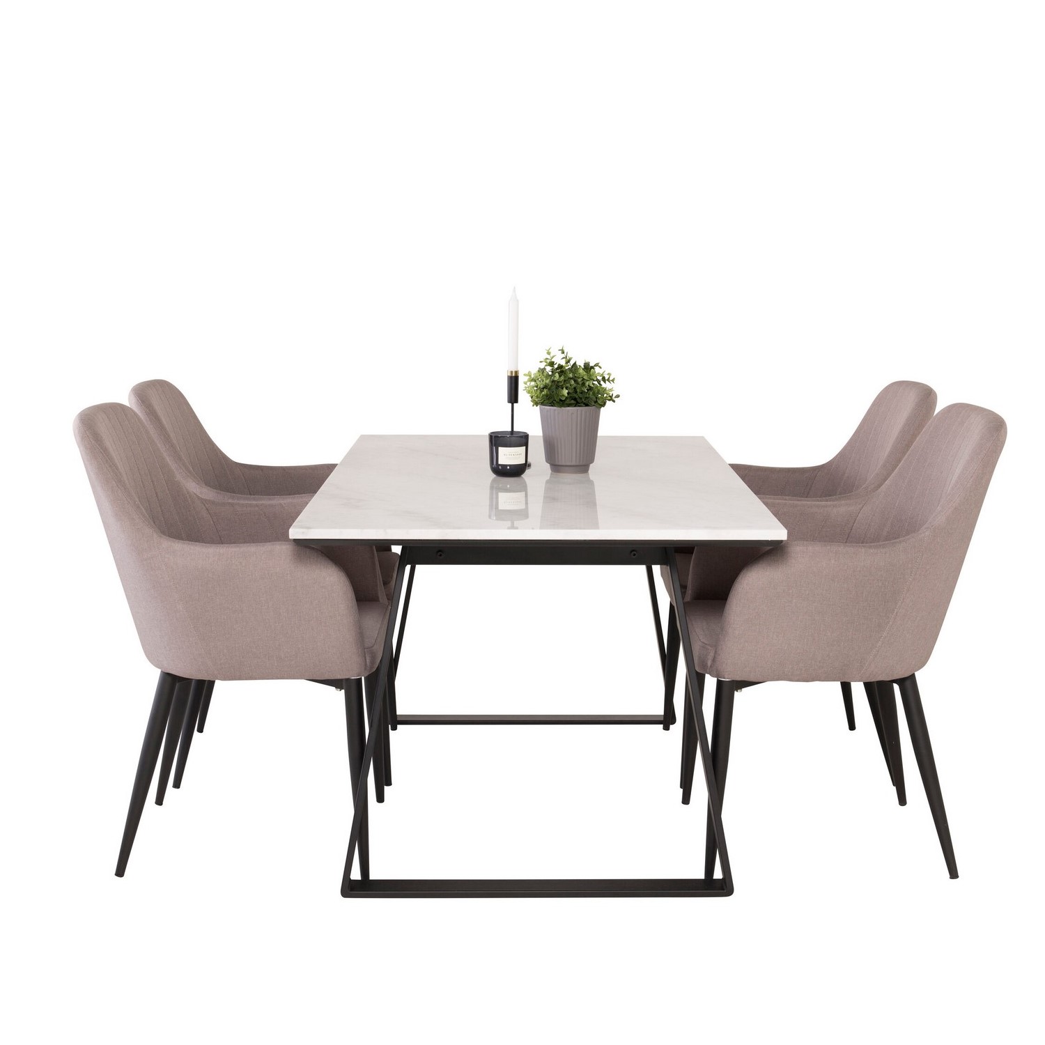 Spisegruppe Venture Home Estelle Rektangulær med 4stk Comfort Stoler