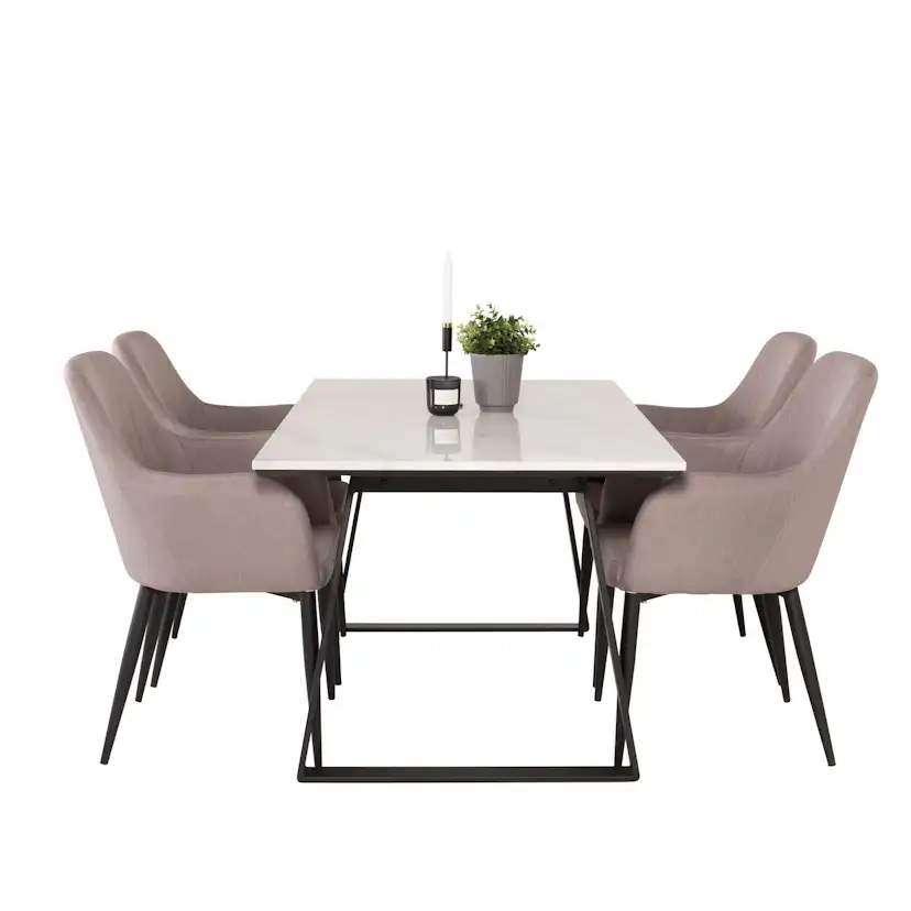 Spisegruppe Venture Home Estelle Rektangulær med 4stk Comfort Stoler