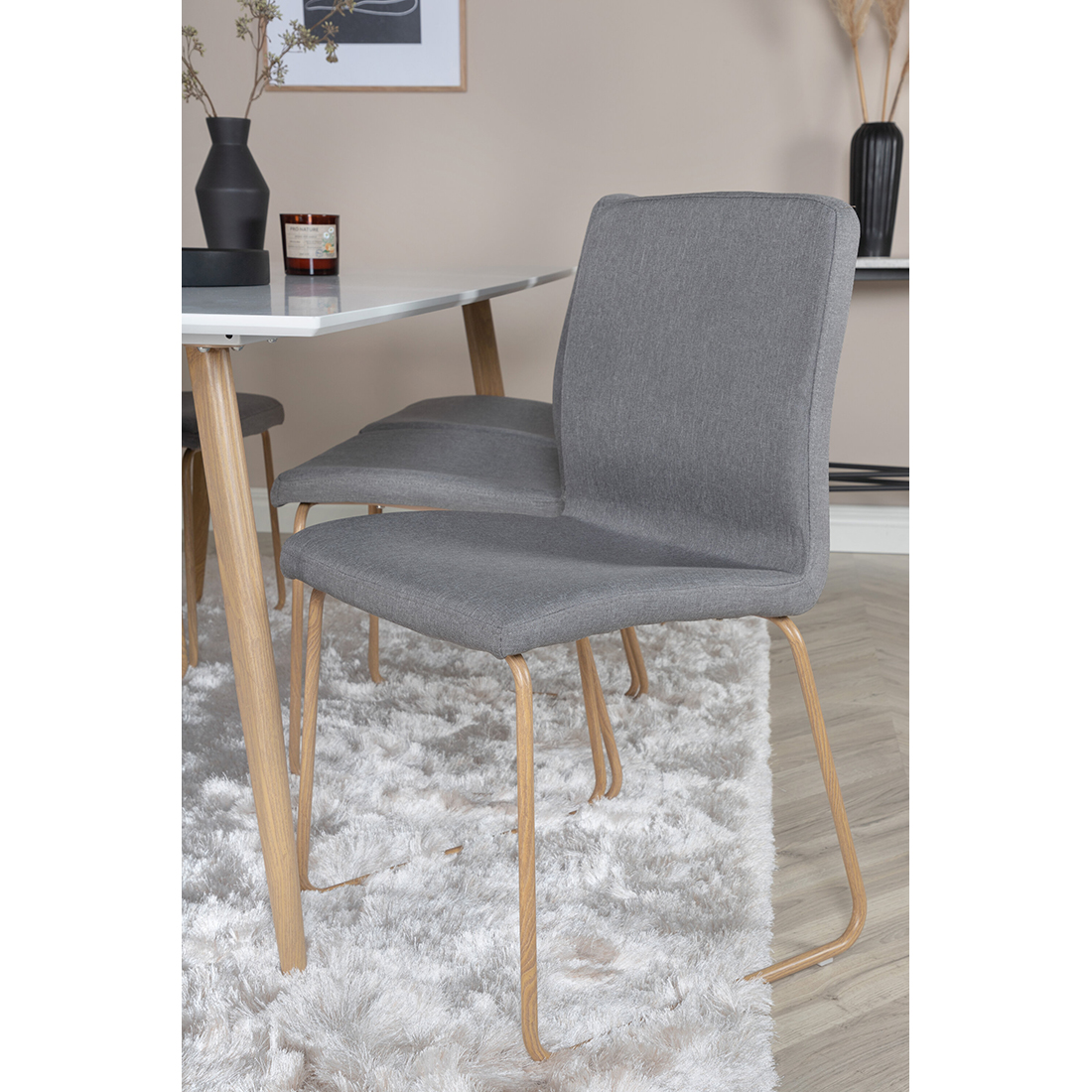 Spisegruppe Venture Home Polar Ø100 cm med 6st Mace Spisestoler
