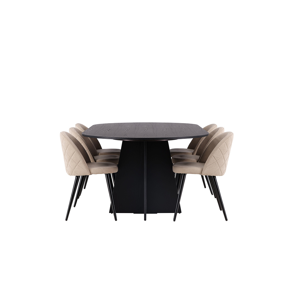 Spisegruppe Venture Home Bootcut Oval med 6 Velvet Stoler