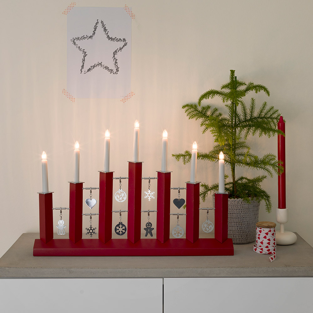Adventstake Gnosjö Konstsmide 7L med Dekor