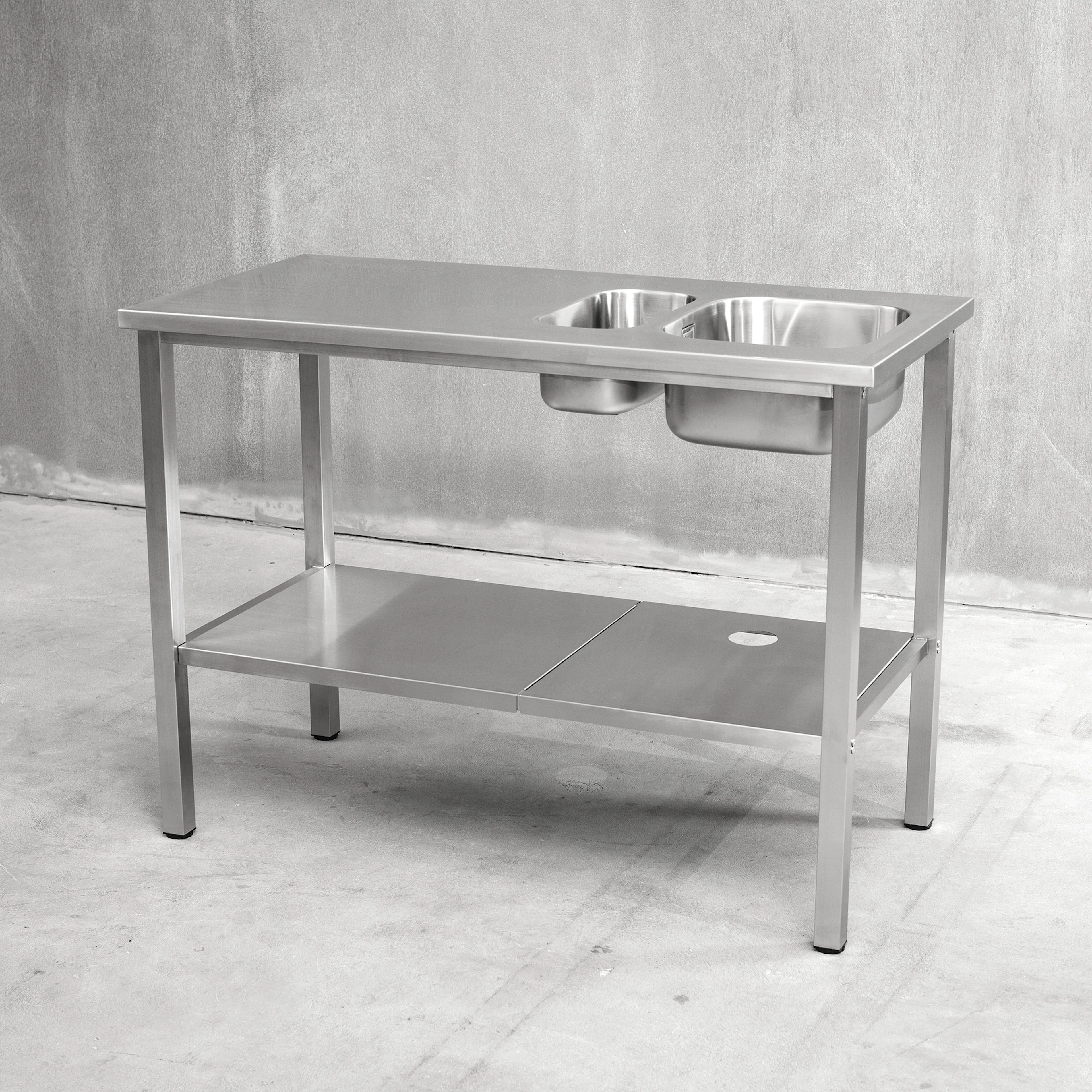 Benkestativ Vilan Stainless Variant Stativ og Underhylle med Hull