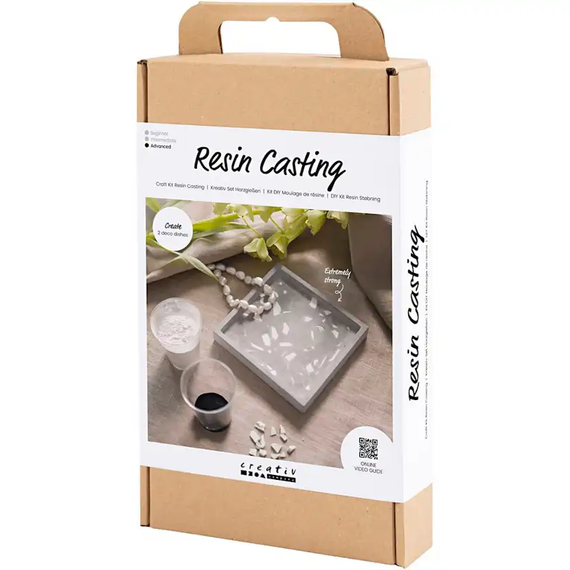 Hobbysett Creativ Company DIY Kit Resin Støping Firkantet Brett med Terrazzo