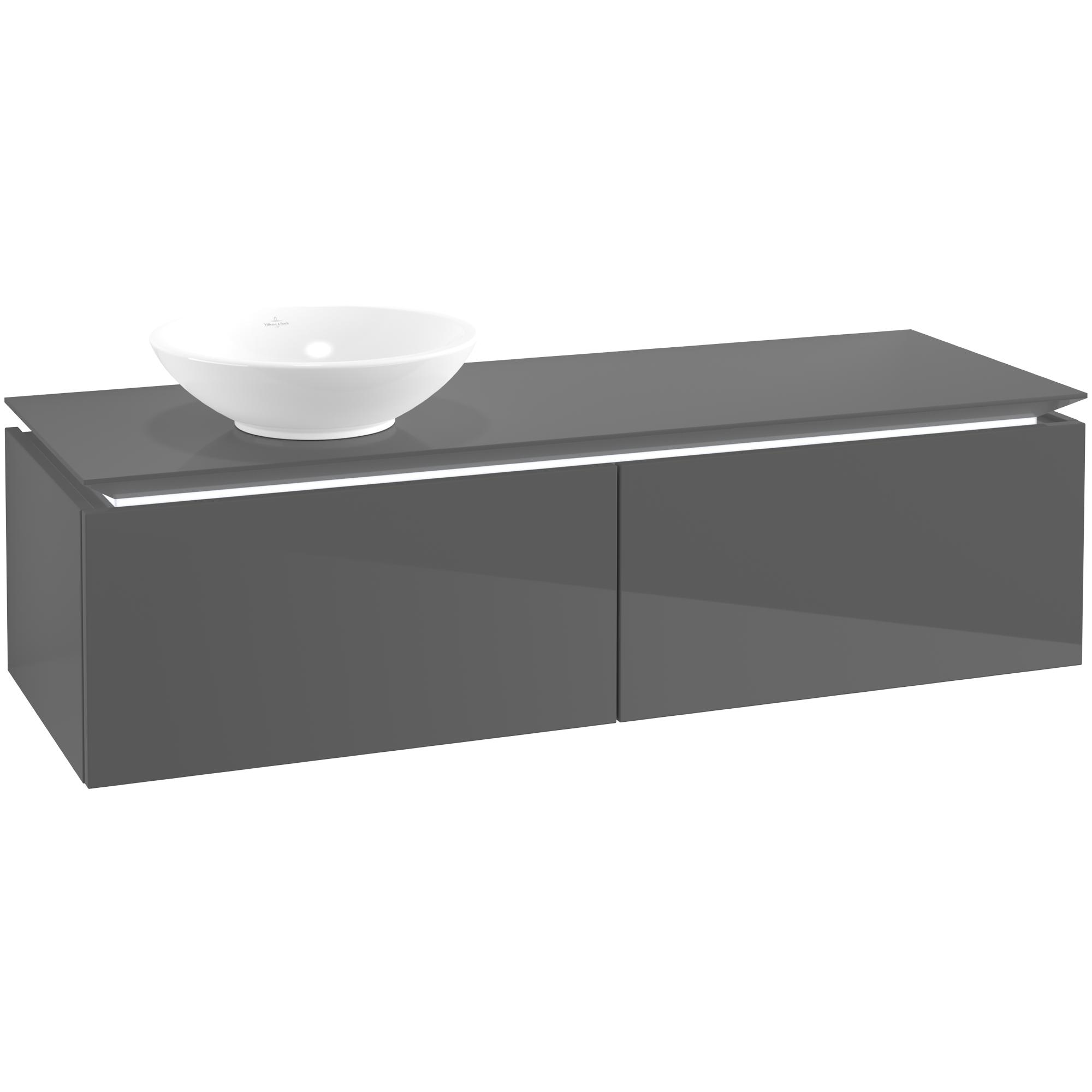 Tvättställsskåp Villeroy & Boch Legato Kompakt 1400 med 2 Lådor för Ocentrerat Ytmonterat Tvättställ