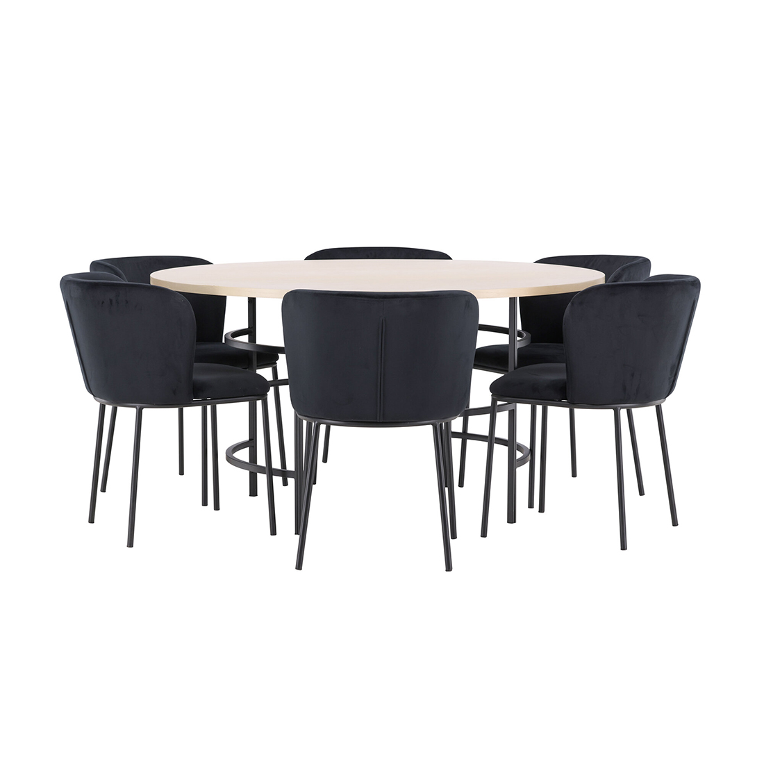 Spisegruppe Venture Home Copenhagen Ø140 cm med 6st Edina Spisestoler