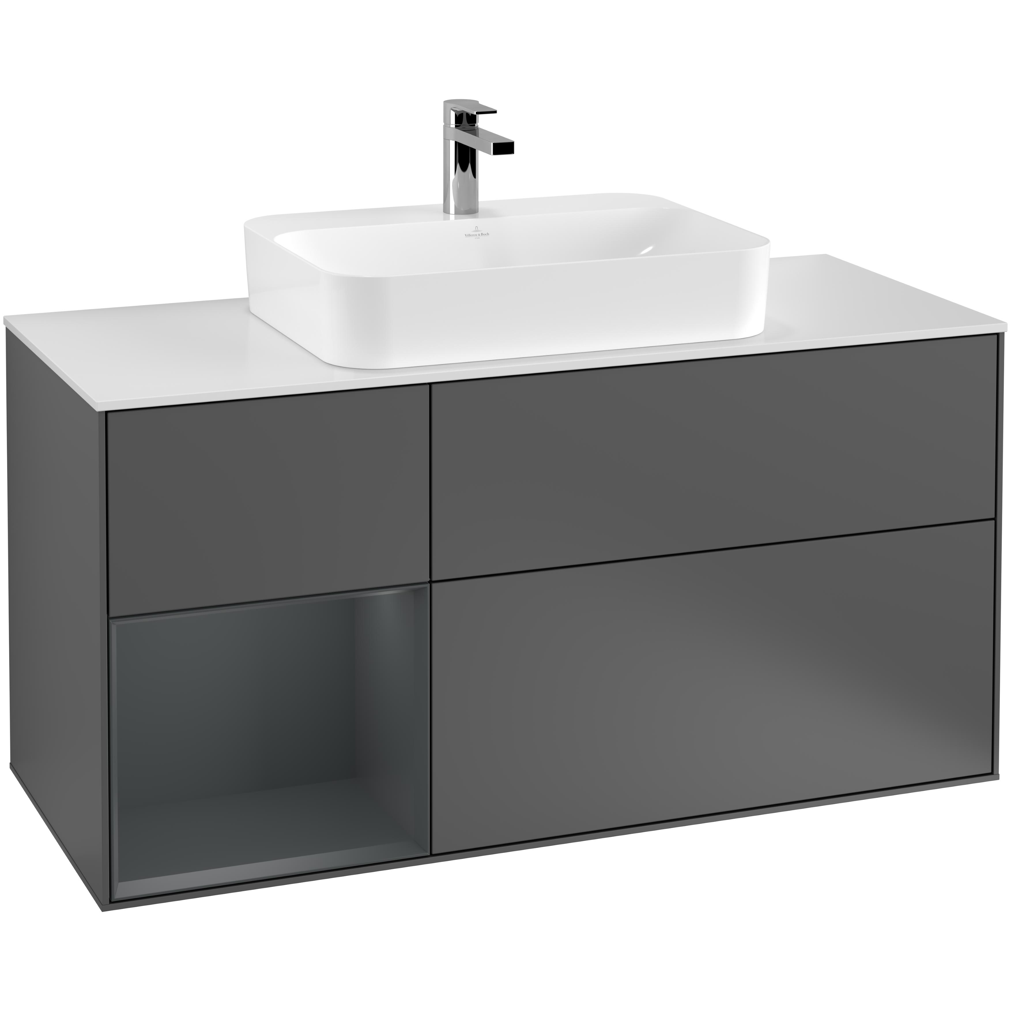 Tvättställsskåp Villeroy & Boch Finion med 3 Lådor Hylla och Bänkskiva för Ytmonterat Tvättställ