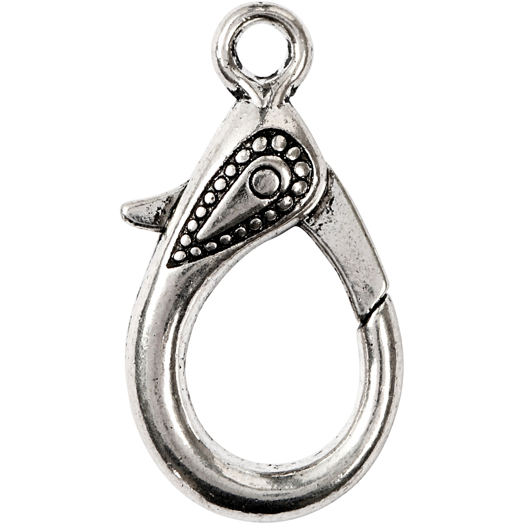 Karabinkroker Creativ Company Antikksølv Hullstr 3 mm 4 stk/1 Pk