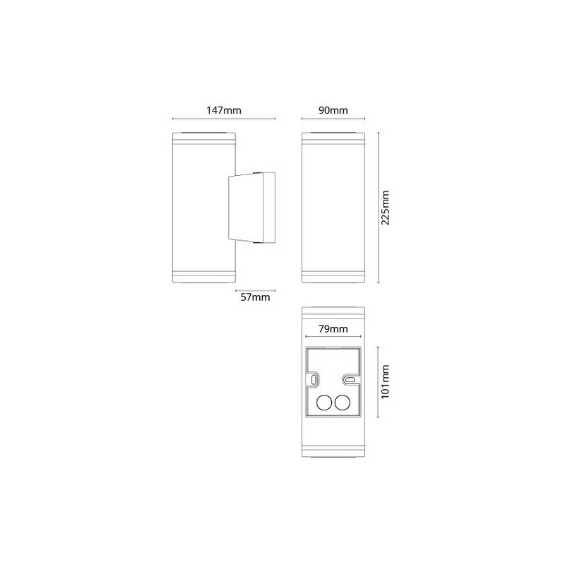 Vegglampe SG ARMATUREN Metro Deco Gr 2X4,5W LED