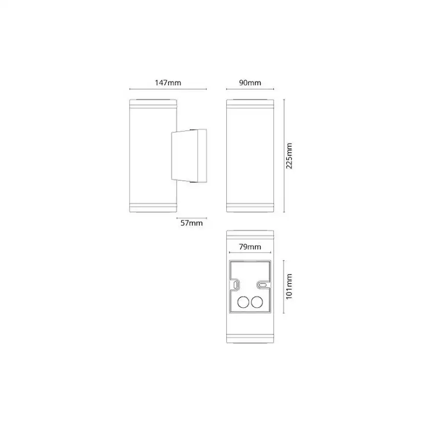 Vegglampe SG ARMATUREN Metro Deco Gr 2X4,5W LED